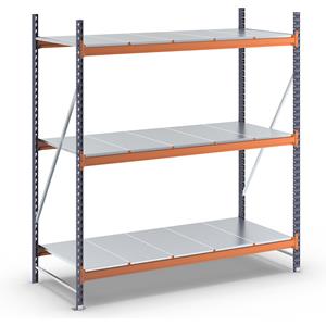 Breedvakstelling, met plaatstalen legborden, h x b x d = 2000 x 1900 x 800 mm, basisstelling