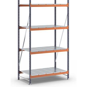 Breedvakstelling, met plaatstalen legborden, h x b x d = 2500 x 1400 x 800 mm, basisstelling