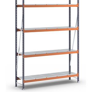 Breedvakstelling, met plaatstalen legborden, h x b x d = 2500 x 1900 x 500 mm, basisstelling