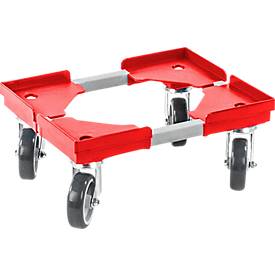 Roll-Fix, kunststof wielen, rood, 400 x 300 x 125 mm
