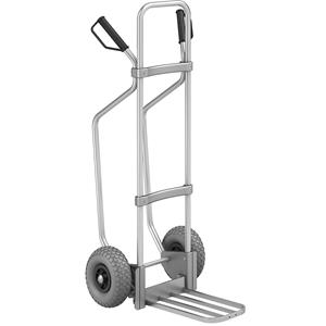 Eurokraft pro Aluminium steekwagen met sleeplatten, b x d van de pakketsteekplaat = 430 x 250 mm, aluminium, PU-banden, vanaf 5 stuks
