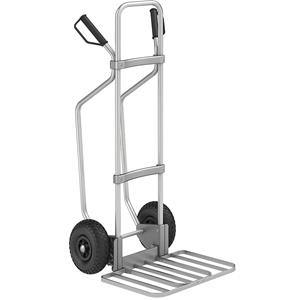 Eurokraft pro Aluminium steekwagen met sleeplatten, b x d van de pakketsteekplaat = 430 x 450 mm, aluminium, op luchtbanden, vanaf 5 stuks