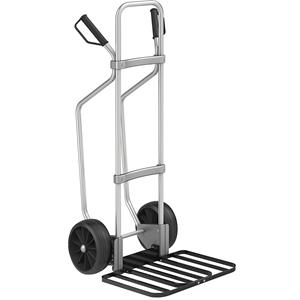 Eurokraft pro Aluminium steekwagen met sleeplatten, b x d van de pakketsteekplaat = 430 x 450 mm, zwart, massieve rubberbanden, vanaf 5 stuks