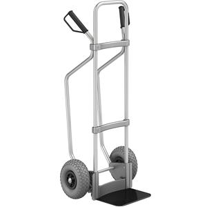 Eurokraft pro Aluminium steekwagen met sleeplatten, b x d van de steekplaat = 280 x 250 mm, zwart, PU-banden, vanaf 5 stuks