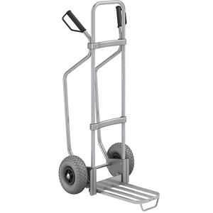 Eurokraft pro Steekwagen met sleeplatten, verzinkt, b x d van de pakketsteekplaat = 430 x 250 mm, verzinkt, met handgreep, PU-banden, vanaf 5 stuks