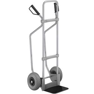 Eurokraft pro Steekwagen met sleeplatten, verzinkt, b x d van de steekplaat = 280 x 250 mm, zwart, PU-banden, vanaf 5 stuks