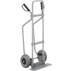 Eurokraft pro Steekwagen met sleeplatten, verzinkt, b x d van de steekplaat = 450 x 160 mm, verzinkt, PU-banden, vanaf 5 stuks
