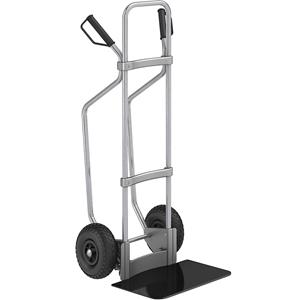 Eurokraft pro Steekwagen met sleeplatten, verzinkt, b x d van de steekplaat = 450 x 350 mm, zwart, op luchtbanden, vanaf 5 stuks