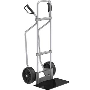 Eurokraft pro Steekwagen met sleeplatten, verzinkt, b x d van de steekplaat = 450 x 350 mm, zwart, massieve rubberbanden, vanaf 5 stuks