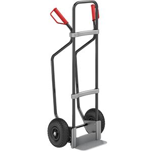 Eurokraft pro Steekwagen met sleeplatten, zwart, b x d van de steekplaat = 280 x 140 mm, verzinkt, op luchtbanden, vanaf 5 stuks