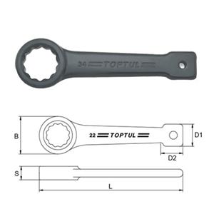 Toptul Ringsleutel   33 mm, Lengte: 190mm