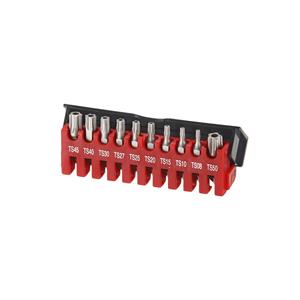 Force 1/4 Bit set 5-kant torx met Gat TS 10 delig
