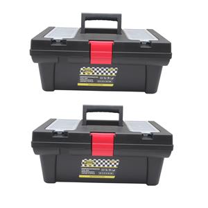 Merkloos 2x stuks gereedschapskisten / koffers met bakjes x 23 x 18 cm -