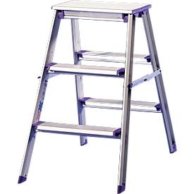 HACA Dubbele trapladder Lila-serie, 3 treden