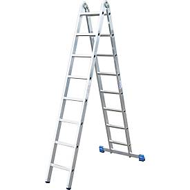KRAUSE Dubbele ladder met scharnieren, 2 x 8 sporten