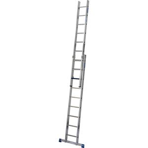KRAUSE tweedelige uitschuifbare ladder, 2 x 9 sporten, TRBS 2121 2-compliant, Trigon dwarsligger