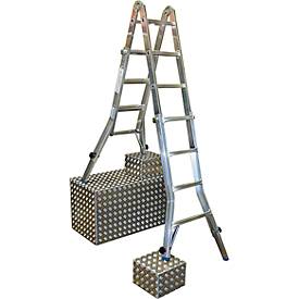 KRAUSE Telescopische ladder met scharnieren, met 4 x 4 sporten