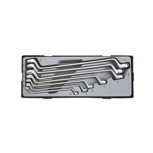 Force Dubbele ringsleutelset SAE 7 delig (75° gebogen)