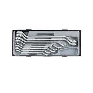 Force Dubbele ringsleutelset SAE 8 delig (45° gebogen)