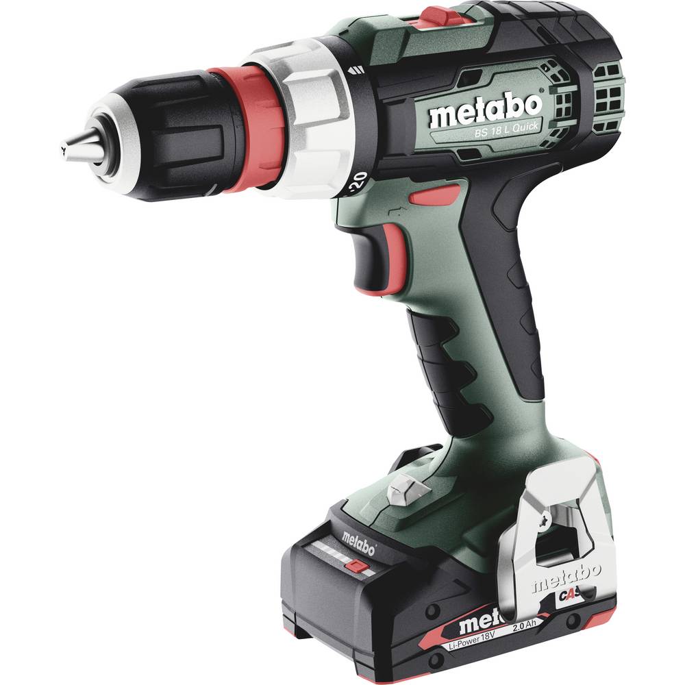 Metabo BS 18 L Quick 614052500 Accu-schroefboormachine 18 V 2 Ah Li-ion Brushless, Incl. 2 accus, Incl. koffer, Incl. lader