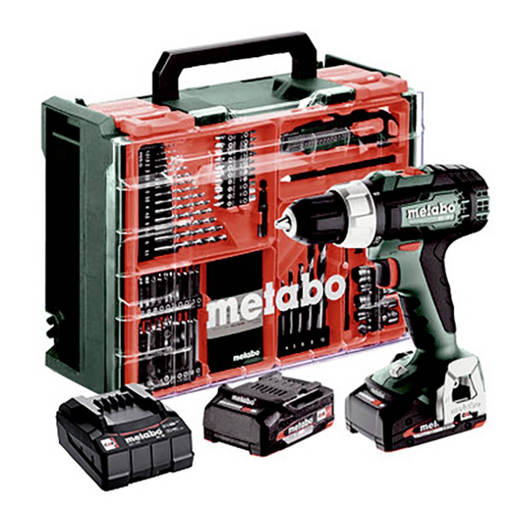 Metabo BS 18 L Set 614051710 Accu-schroefboormachine 18 V 2 Ah Li-ion Brushless, Incl. 2 accus, Incl. koffer, Incl. lader, Incl. accessoires