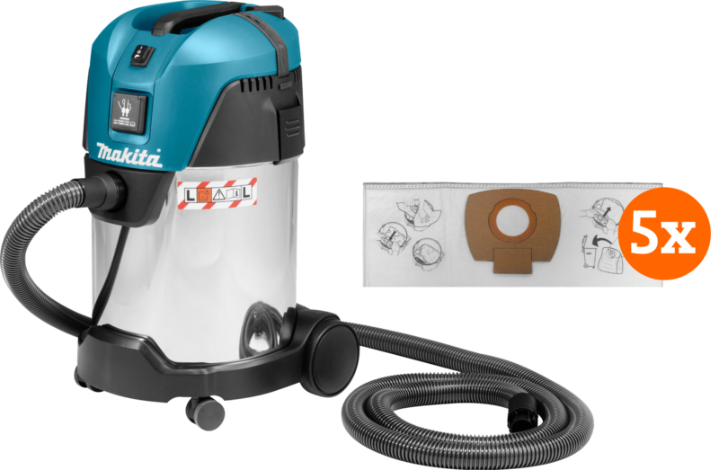 Makita VC3011L +  P-72899 Stofzak (5x)