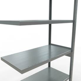 Schulte Lagertechnik MULTIplus 250 boutloos rekkensysteem, boutloze aanbouwstelling, lengte bout, 2500x1000x500 mm, 6 legborden, verzinkt