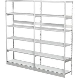 Startset PROGRESS 500 T, basis- en aanbouwelement, B 1950 × D 340 × H 1900 mm, lichtgrijs RAL 7035