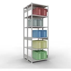 Schulte Lagertechnik  Dubbele basisrekken MULTIPlus250 insteeksysteem - 3000x1000x(2x500) mm, 14 legborden, gegalvaniseerd