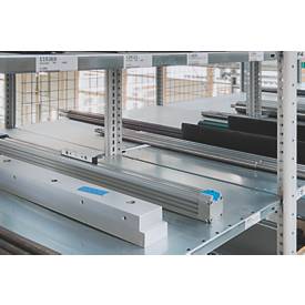 Schulte Lagertechnik  Dubbele basisrekken MULTIPlus250 insteeksysteem - 3000x1000x(2x600) mm, 14 legborden, gegalvaniseerd
