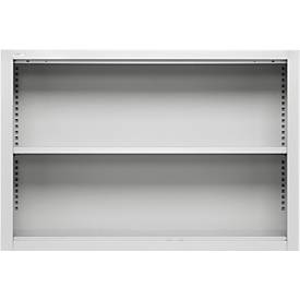 bovenschap MS, 2 OH, B 1200 x D 400 x H 800 mm, plaatstaal, lichtgrijs