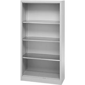 stellingkast MS, 4 OH, B 800 x D 400 x H 1584 mm, plaatstaal, aluminium wit