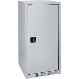 Schäfer Shop Genius draaideurkast FS, staal, met ventilatieopeningen, B 545 x D 420 x H 1105 mm, 3 OH, alu wit RAL 9006/blank aluminium RAL 9006, tot 250 kg