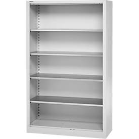 stellingkast MS, 5 OH, B 1200 x D 500 x H 1935 mm, plaatstaal, blank aluminium