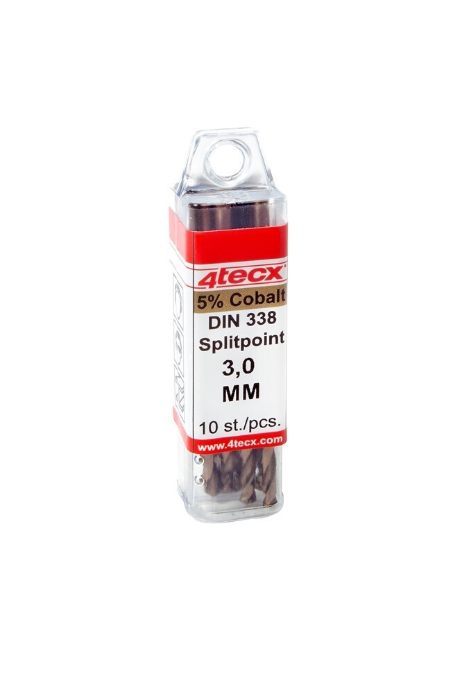 4tecx HSS-cobalt boren geslepen DIN 338 splitpoint 3,0mm