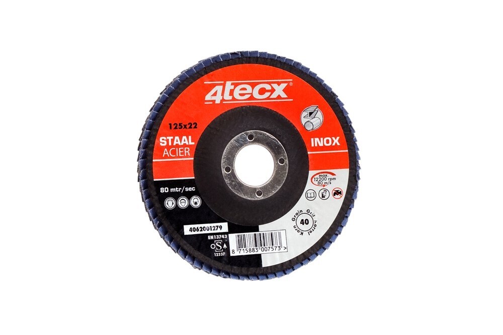 4tecx Vlaklamellenschijf Mega-Line 115 x 22,2mm korrel 80