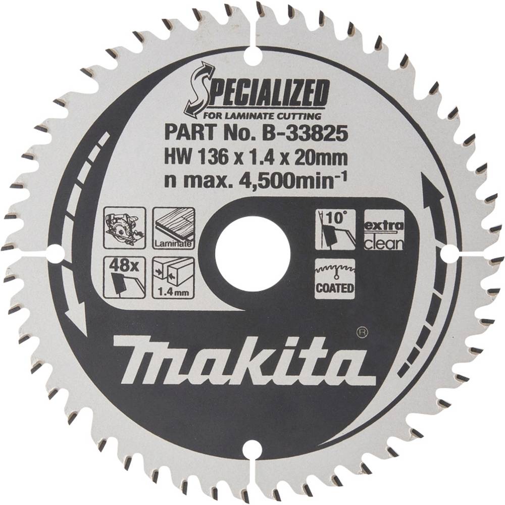 Makita B-33825 Cirkelzaagblad 136 x 20 x 1 mm Aantal tanden: 48 1 stuk(s)