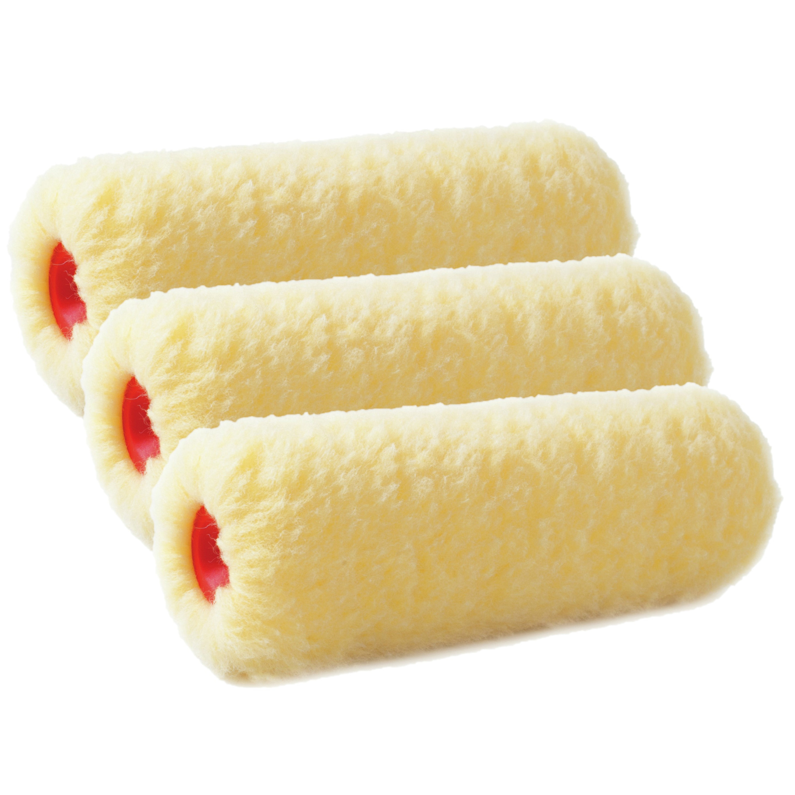 Sorex Set van 6x stuks muur vacht verfrollers polyester eenmalig gebruik 9,6 x 25 cm -