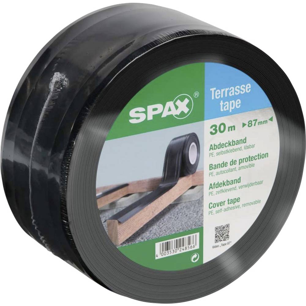 SPAX 4000009186419 Plakband Zwart (l x b) 30 m x 87 mm 1 stuk(s)