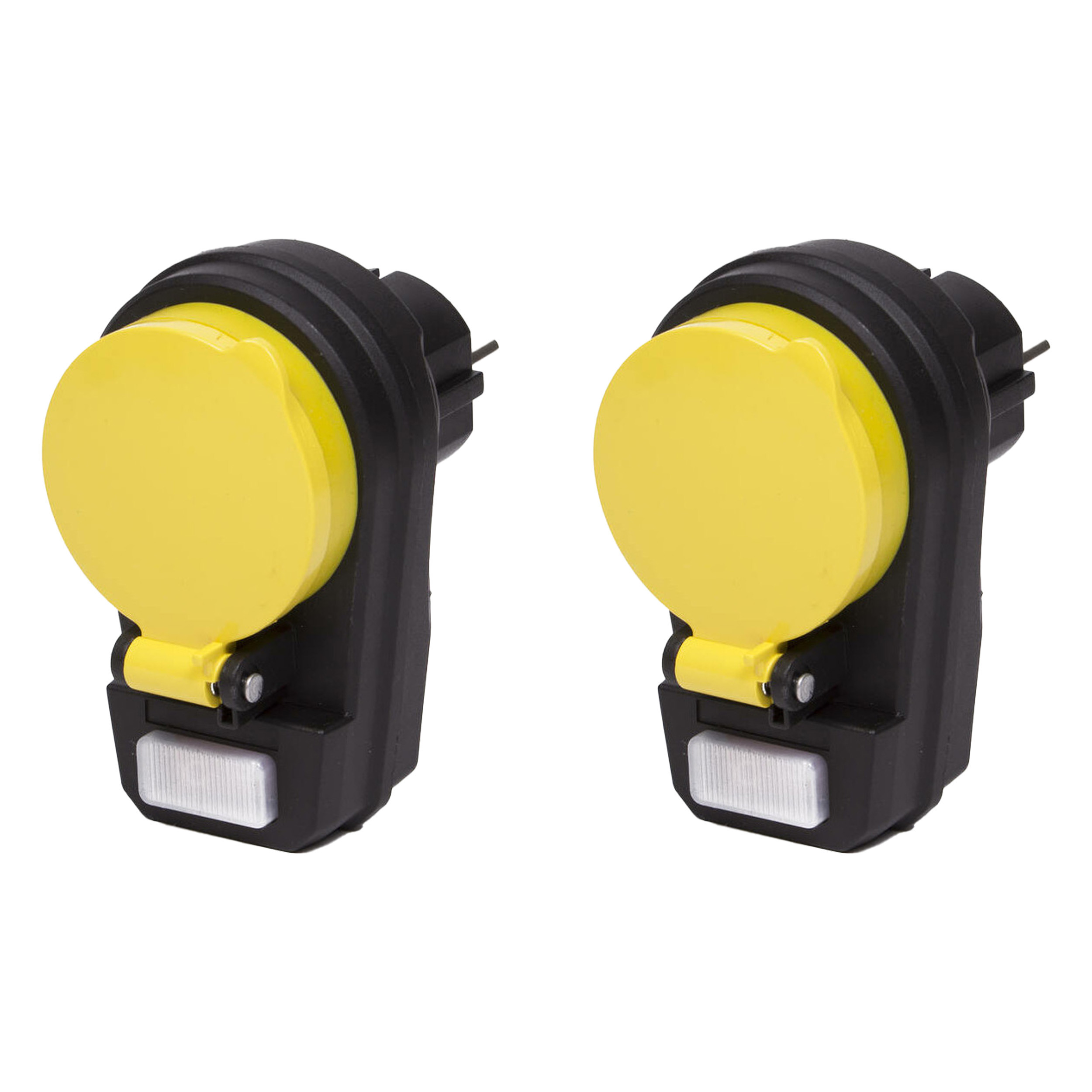 Benson Stekkerdoos 1-voudig - 2x - schakelaar - met klep - waterdicht - geaard - zwart -