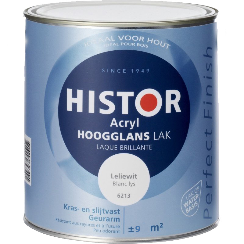 Histor Acryl Hoogglans Lak 750 ml Leliewit
