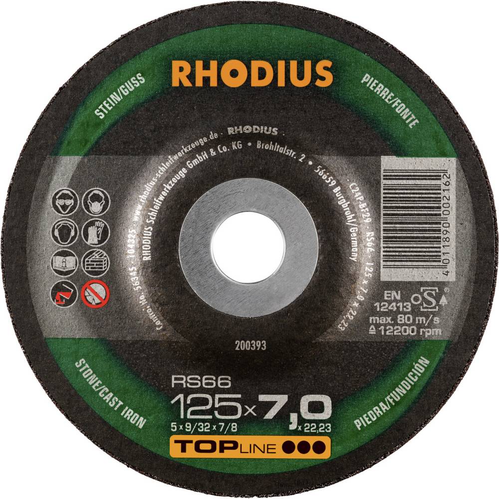 Rhodius 200393 RS66 Afbraamschijf Steen, Gegoten 25 stuk(s)