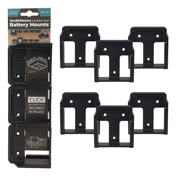 StealthMounts BM-MK18-6 Accuhouder Voor Makita 18V LXT - Zwart - 6-pack