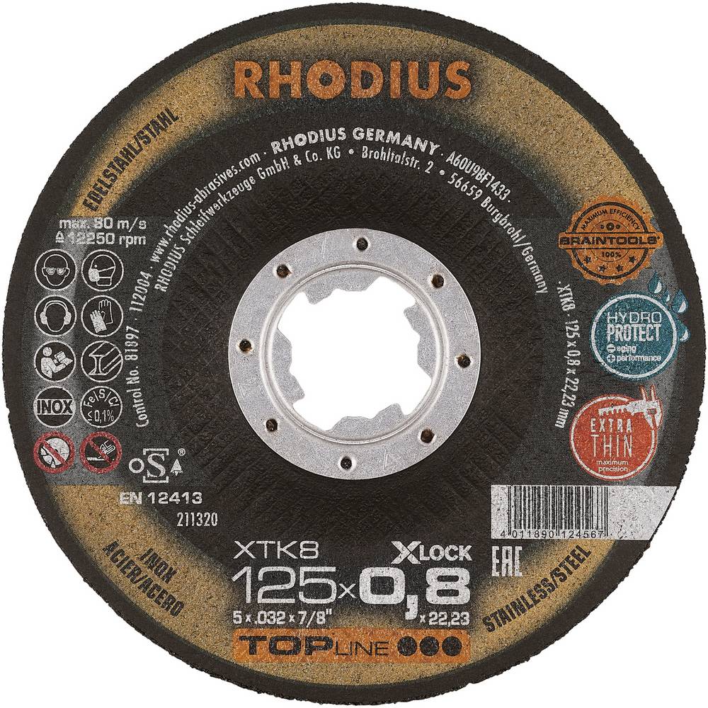 Rhodius XTK8 EXACT X-LOCK 211320 Doorslijpschijf 25 stuk(s) RVS, Staal