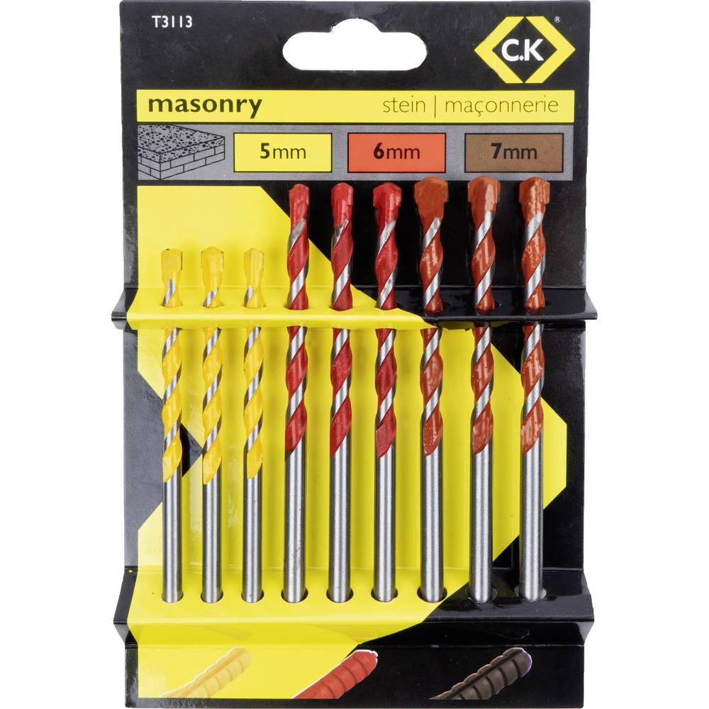 C.K T3113 T3113 Beton-spiraalboren set 9-delig 5 mm, 6 mm, 7 mm 1 stuk(s)