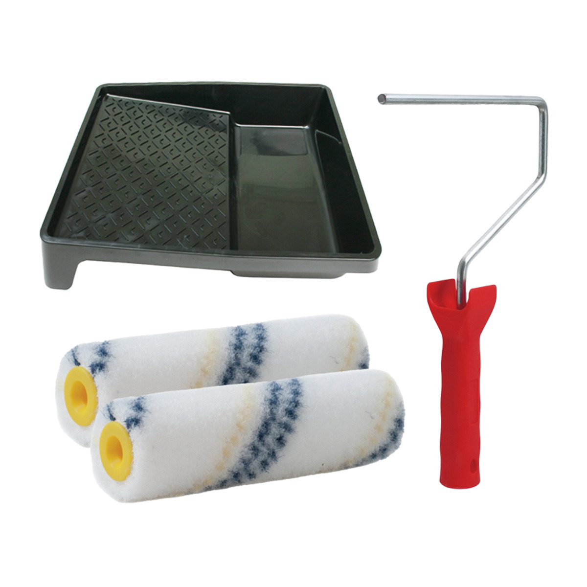 Sorex Verfrollers set - beugel - doseer verfbak - 2x anti spat rollers - 10cm breed - schilderen -