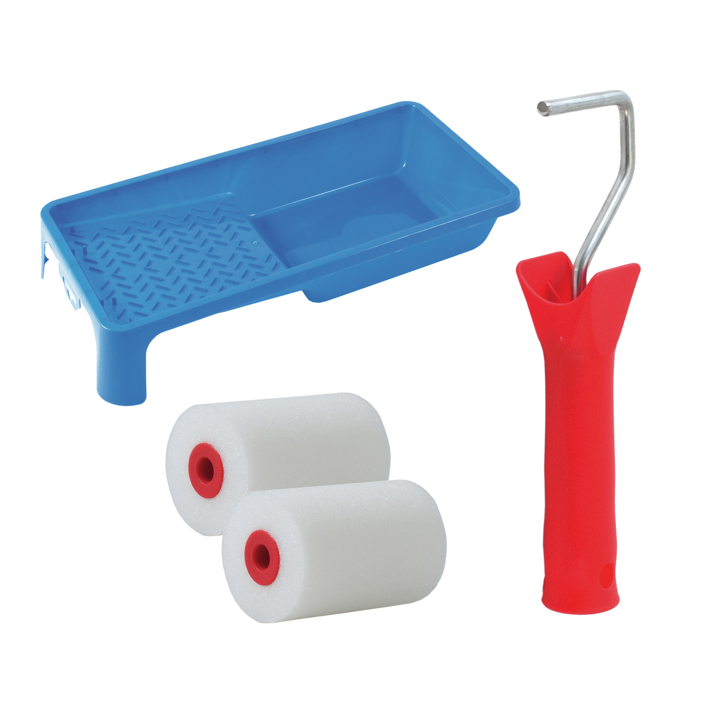 Sorex Verfrollers set - beugel - doseer verfbak - 2x anti spat rollers - 5cm breed - schilderen -