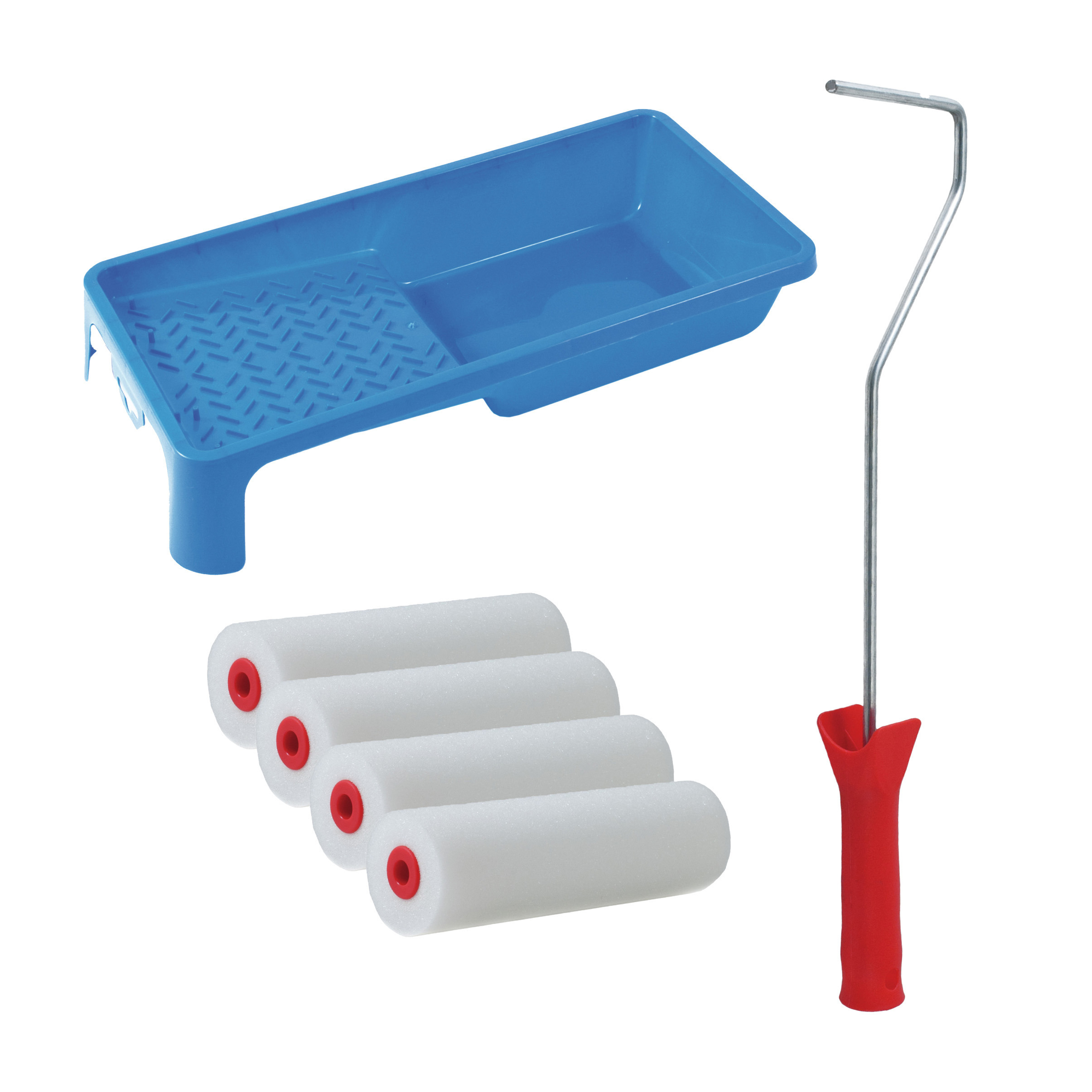 Sorex Verfrollers set - beugel - doseer verfbak - 4x rollers - 10cm breed - schilderen -