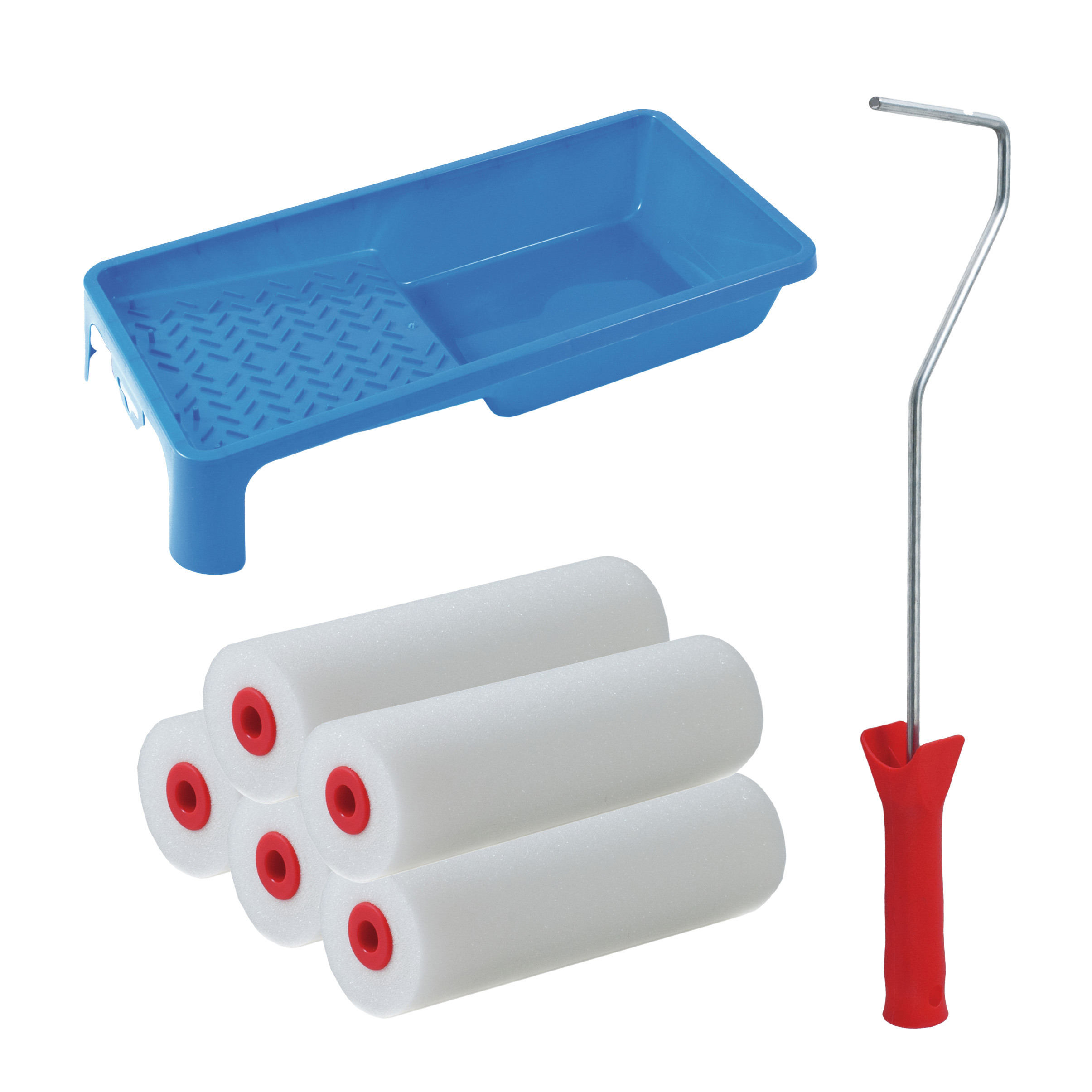 Sorex Verfrollers set - beugel - doseer verfbak - 5x rollers - 10cm breed - schilderen -
