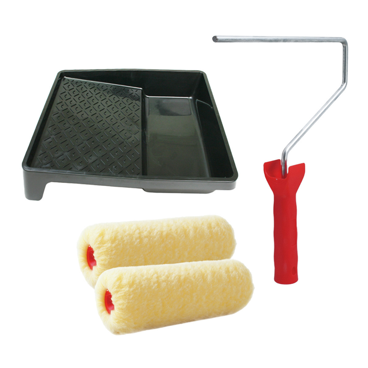 Sorex Verfrollers schilderen set - met beugel en verfbak - 2x vacht verfrollers - breedte 25 cm -
